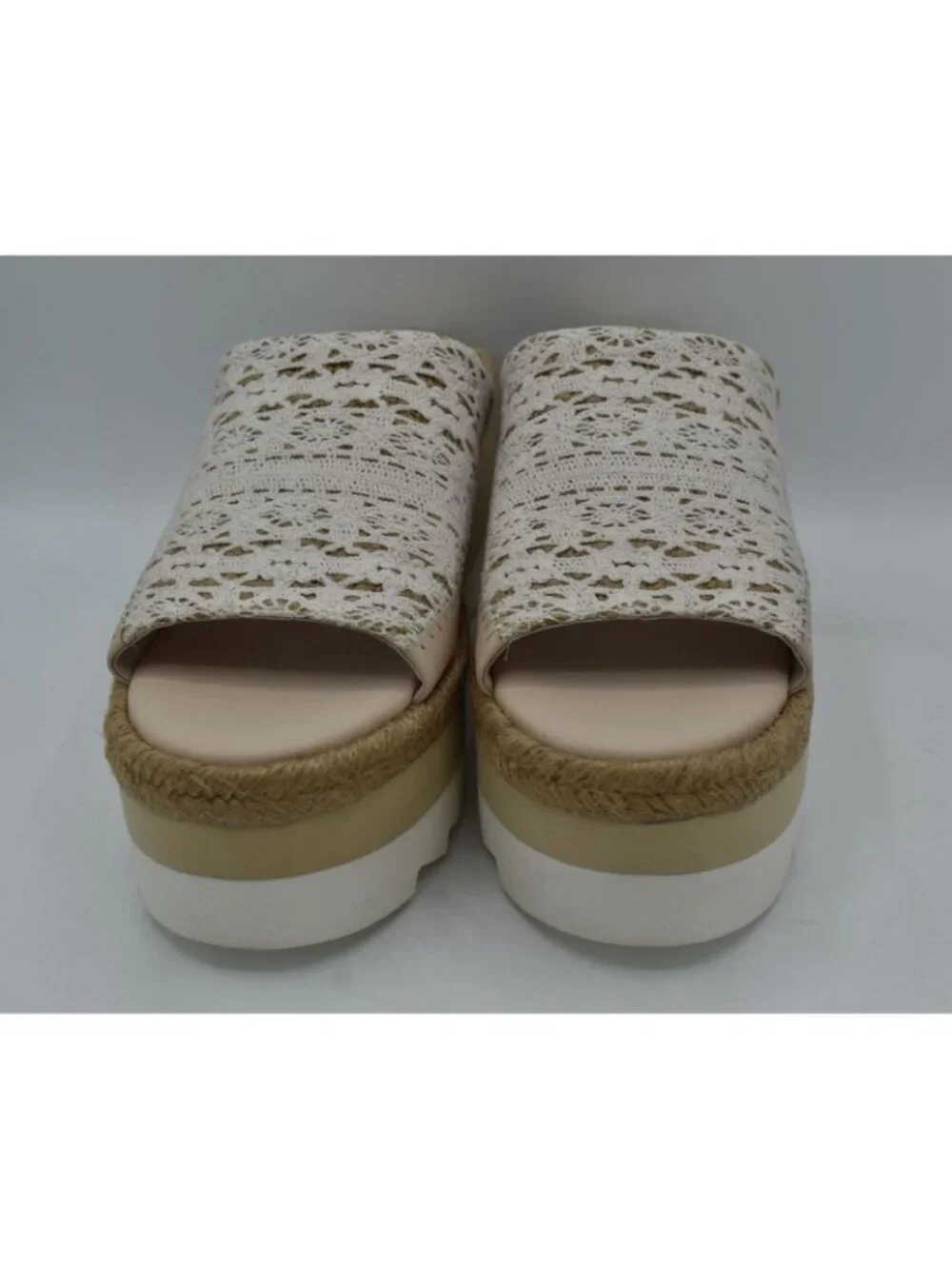 Free People Womens‎ Size 10 Santorini Espadrille Plaster Platform Slides Shoes